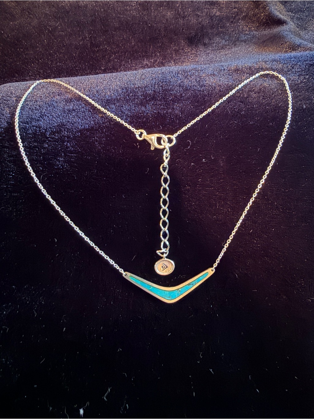 Silpada Reversible Boomerang Sterling Silver Adjustable Necklace